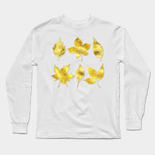 Golden Floral Plants Long Sleeve T-Shirt